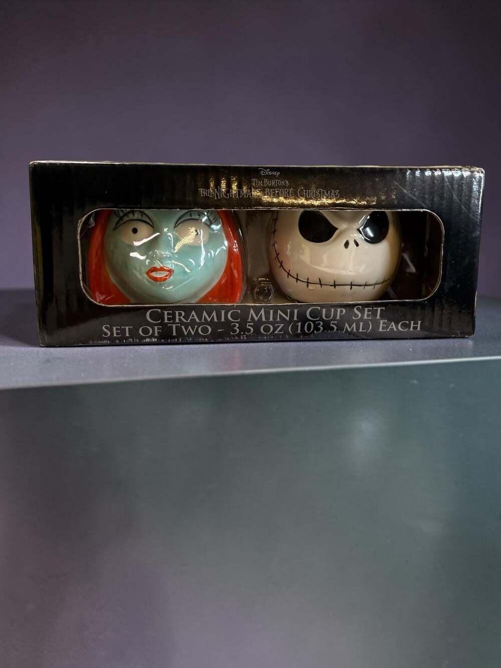 Silver Buffalo The Nightmare Before Christmas Jack & Sally Ceramic Mini Cup Set,